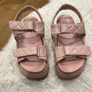 Journee Collection Blush Quilted Platform Sandals